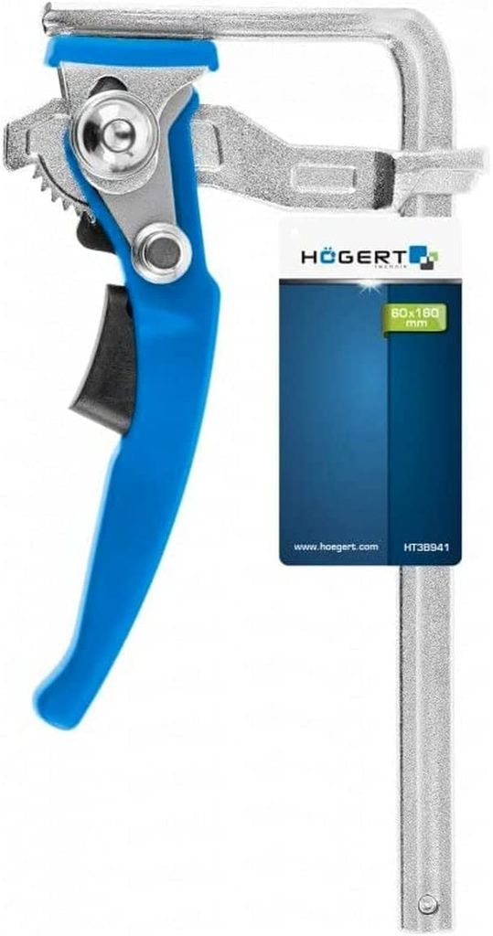 HÖGERT TECHNIK - Zwinge Tischzwinge Hebelzwinge 200mm Kapazität, 60mm Kehlentiefe, Spannzwinge für Führungsschiene, Schnellspanner Zwinge aus Stahl zum Schleifen, Schneiden HÖGERT TECHNIK - Zwinge Tischzwinge Hebelzwinge 200mm Kapazität, 60mm Kehlentiefe, Spannzwinge für Führungsschiene, Schnellspanner Zwinge aus Stahl zum Schleifen, Schneiden
