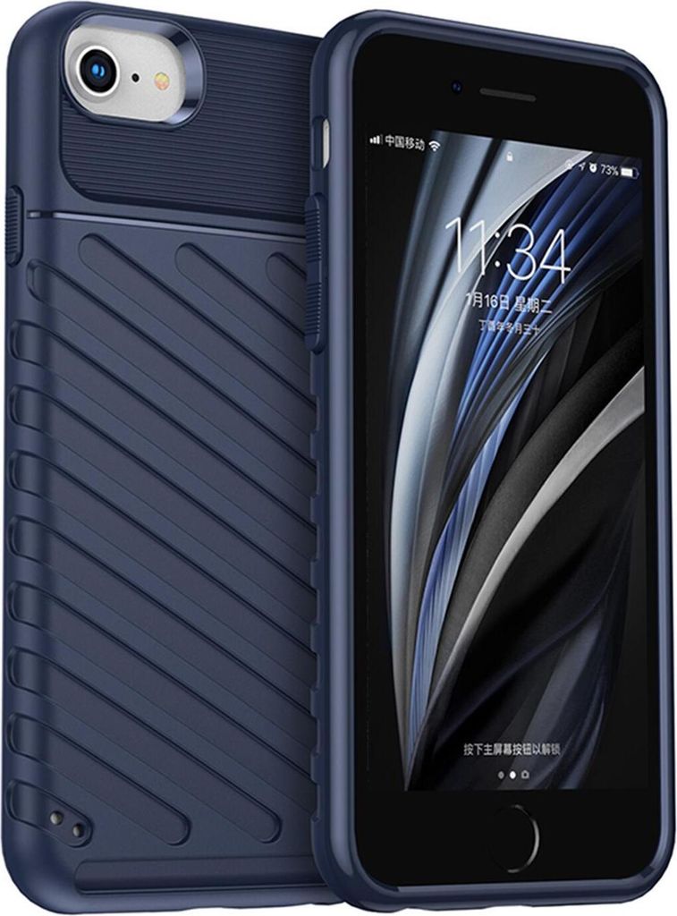 Conie Schutzhülle für iPhone 7 / 8 / SE 2 Tasche Silikon Case Muster Cover Bumper TPU Hülle in Blau