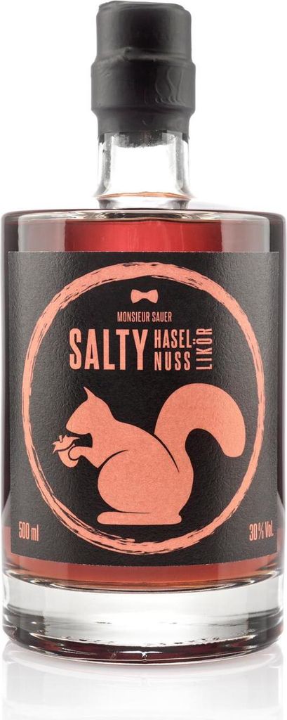 Monsieur Sauer - Salty Haselnusslikör, 0,5l - 30% Vol.