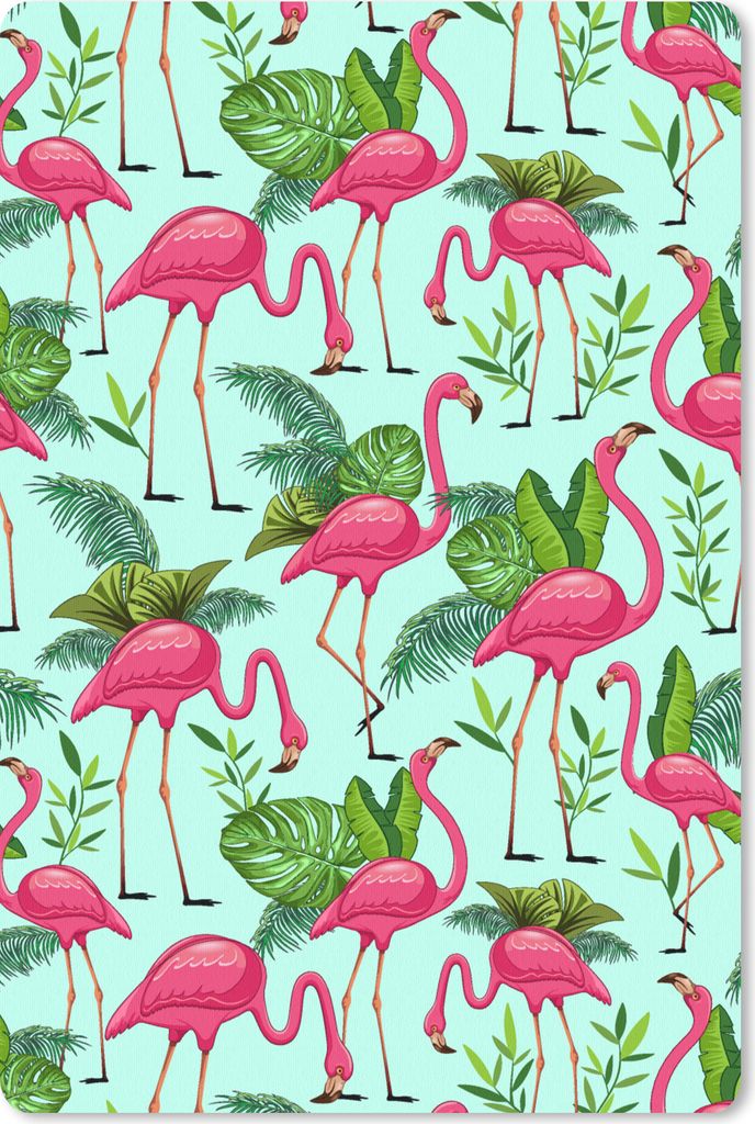 MuchoWow Mauspad Mousepad Flamingo - Dschungel - Tiere - Muster 18x27 cm - Mousepads - Maus Mat - Pad - Mausunterlage
