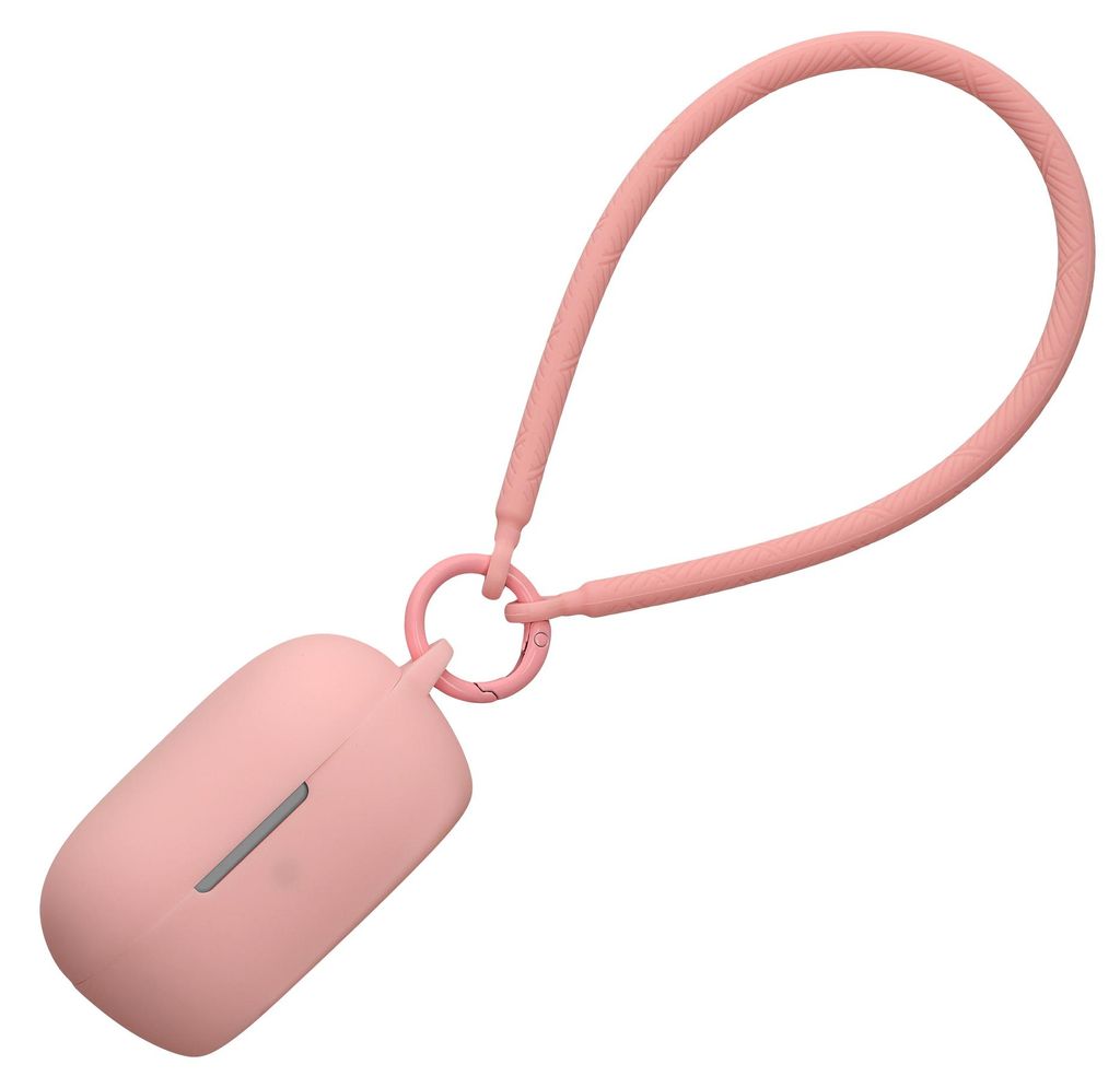 kwmobile Hülle kompatibel mit Bose QuietComfort Earbuds Kopfhörer - Silikon Schutzhülle Etui Case Cover - mit Handschlaufe Altrosa