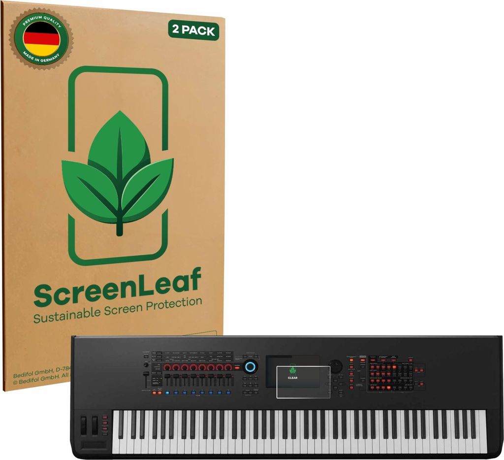 2x ScreenLeaf Schutzfolie für Yamaha Montage 8 nachhaltiger Displayschutz Display Schutz Folie Klar Transparent