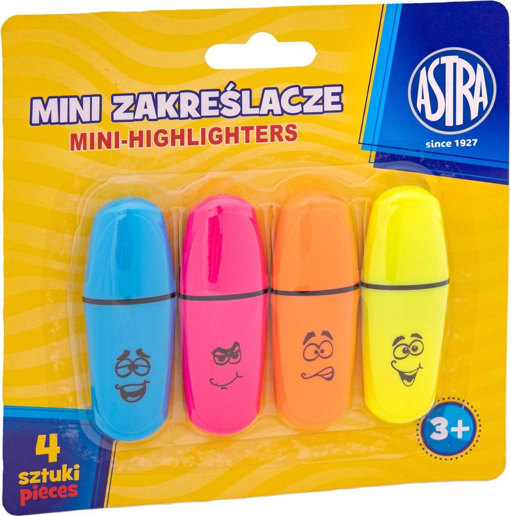 Mini-Highlighter 4 Stck Blister Astra