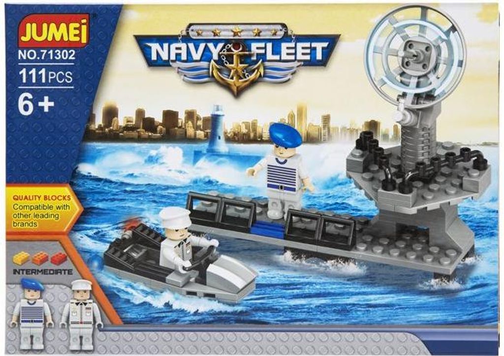 Jumei Bausteine Navy Set 111 Teile, 25x18 cm