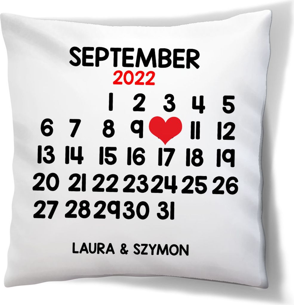 Hochzeitstag Geschenk Kissen mit Datum Personalisiertes HOCHZEIT TAG GESCHENK (45 x 45 cm) Foto-kissen mit Deinem Text Bedrucken Zum Jahrestag, Geb...