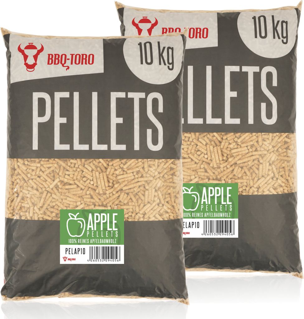 BBQ-Toro Apple Pellets aus 100% Apfelbaumholz, 20 kg, Räucherpellets, Holzpellets, für Grill und mehr