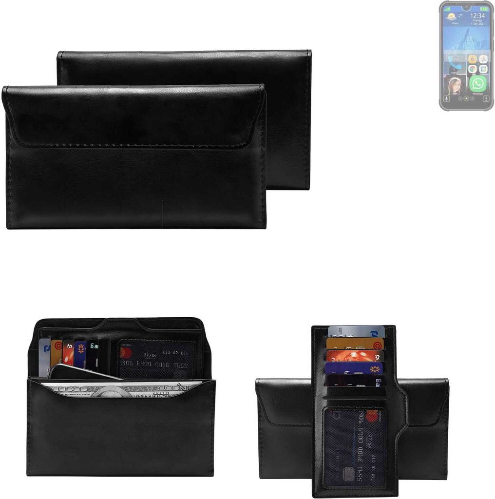 K-S-Trade Handy Hülle kompatibel mit Bea-fon MX1 Schutz Hülle Tasche Schutz Case Handytasche Kunstleder schwarz, 1x
