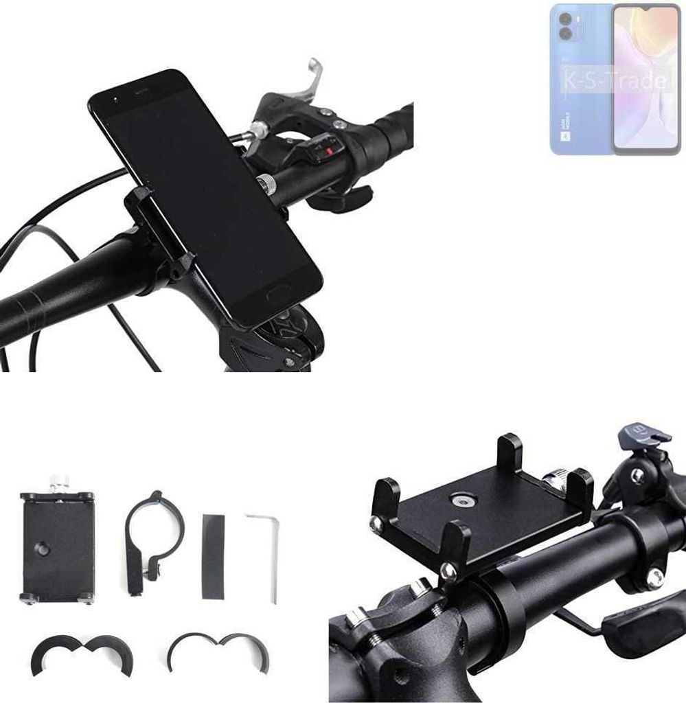 K-S-Trade Handyhalterung für das Fahrrad kompatibel mit AGM Z1 Halter Lenkstange Fahrradhalterung Motorrad Bike Mount Befestigung Smartphone Handy