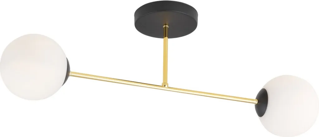 Plafonnier double blanc mat pour chambre et salon MAGNUM 2 Emibig