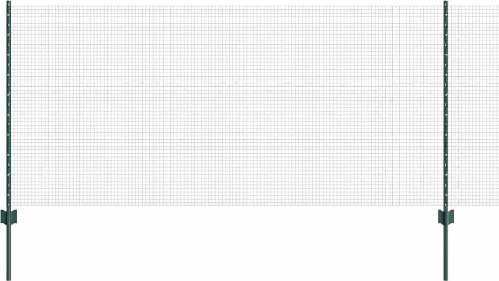 vidaXL Zaun und Pfosten Grün 1 x 10 m Stahl