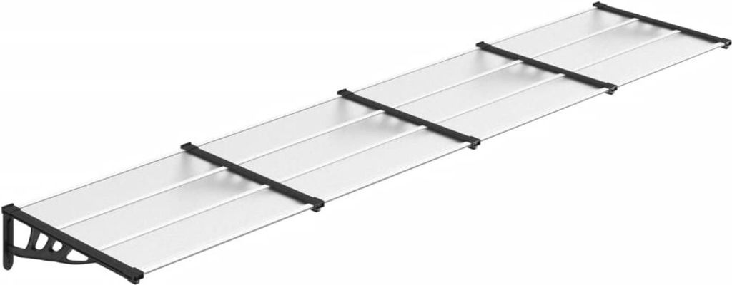 vidaXL Auvent de porte noir et transparent 396x90 cm Image du produit 