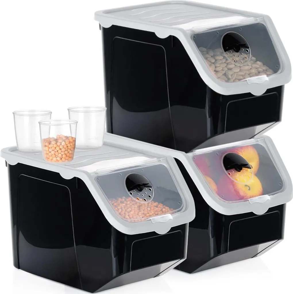 Organizer Verdura Vilde 12 Litri Nero Set 3 pezzi con Caraffe incluse
