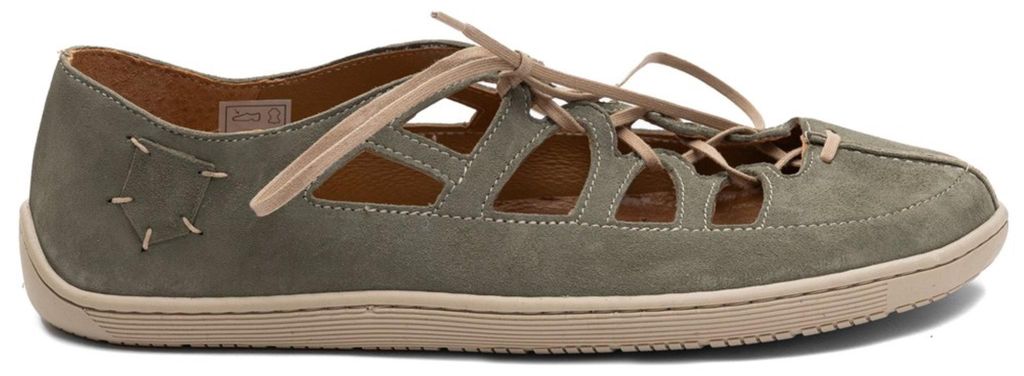 Ganzjährige Damen Halbschuhe aus Naturleder in Oliv