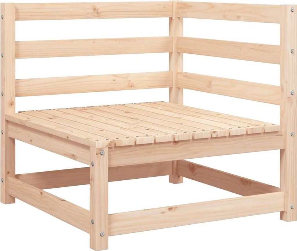 vidaXL Canapé d'angle de jardin avec coussins pin massif Image du produit 