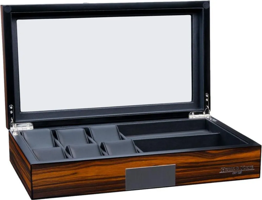 Heisse & Söhne Vegas 6+ Ebony 70019-186.159 Boîte à Montres de Luxe