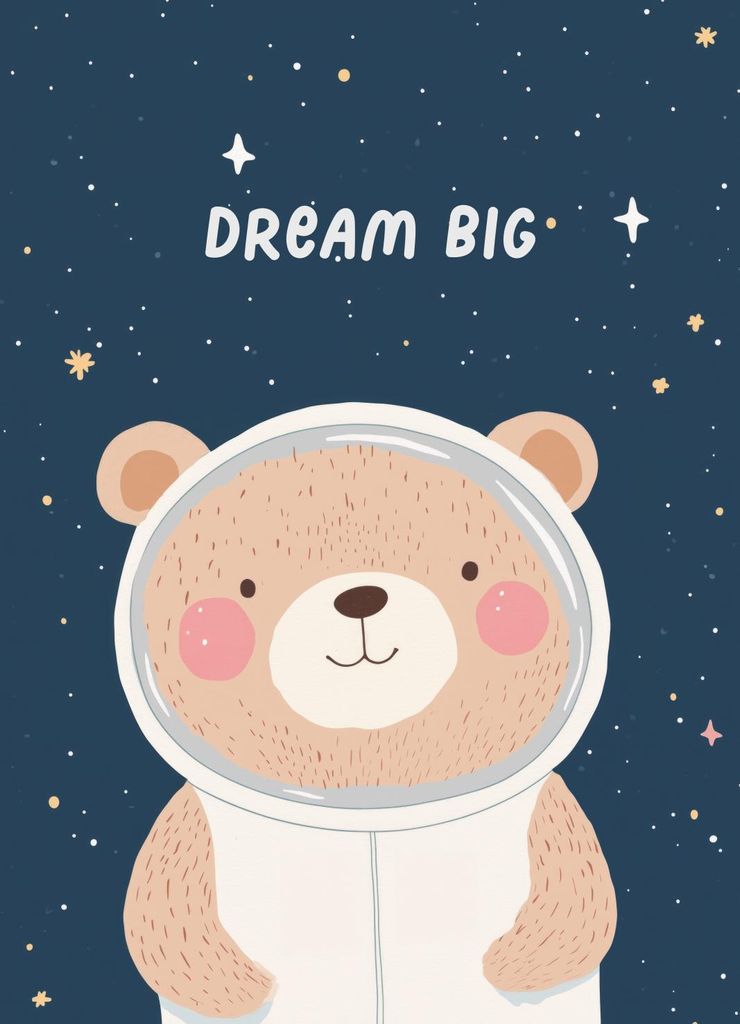 Plakat 13x18cm Muster für Kinder, Mädchen und Jungen - Astromiś