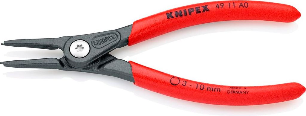 Knipex Präzisionsicherungsringzange DIN 5254 A Länge 140mm Ø 3-10mm grau atramentiert - 49 11 A0 SB