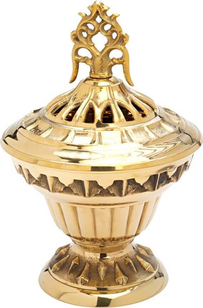 Räuchergefäß Innenschale Weihrauch Fass Antik Tisch Deko Gemustert Gold Neu 7648