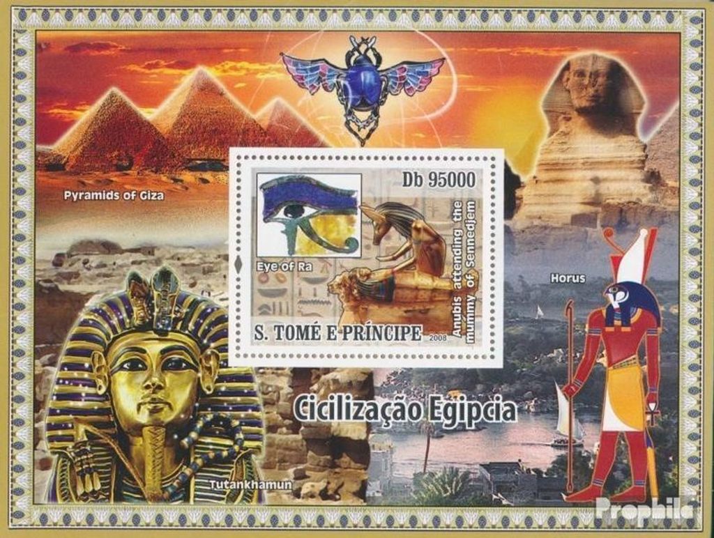 Briefmarken Sao Tome e Principe 2008 Mi Block 655 (kompl. Ausgabe) postfrisch Ägyptische Zivilisation