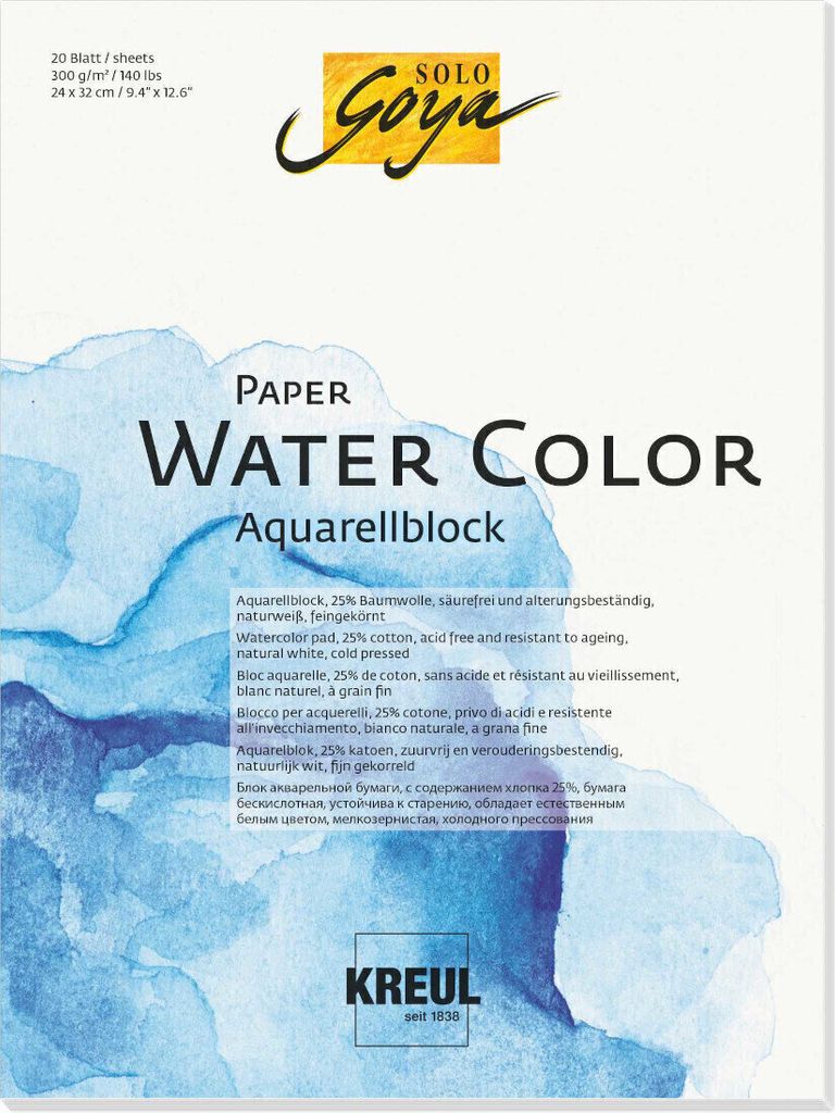 KREUL Artists' Pad Paper Water Colour, DIN A3, 10 arkuszy Zdjęcie produktu 
