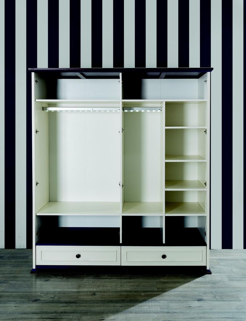 Kinderzimmer Jugendzimmer Holz Schrank Kinderschrank 4 türiger Weiß