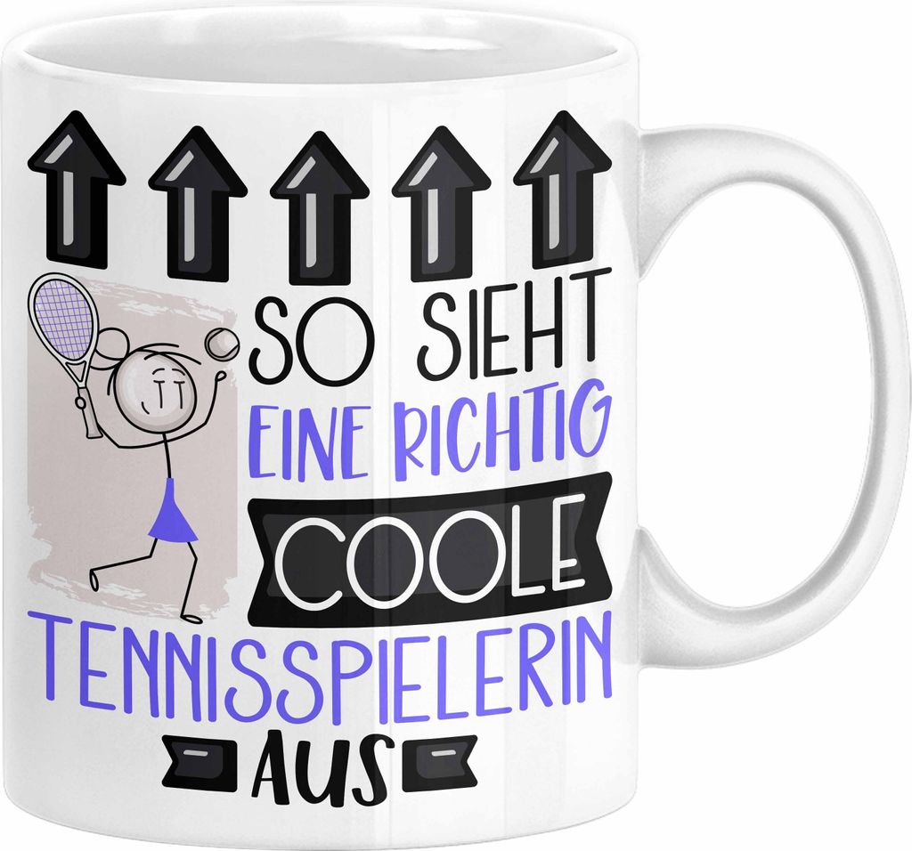 Tennisspielerin Geschenk Tasse Lustig Geschenkidee für Tennisspielerin Geburtstag So Sieht Eine Richtig Coole Tennisspielerin Aus Frauen Spruch (W...
