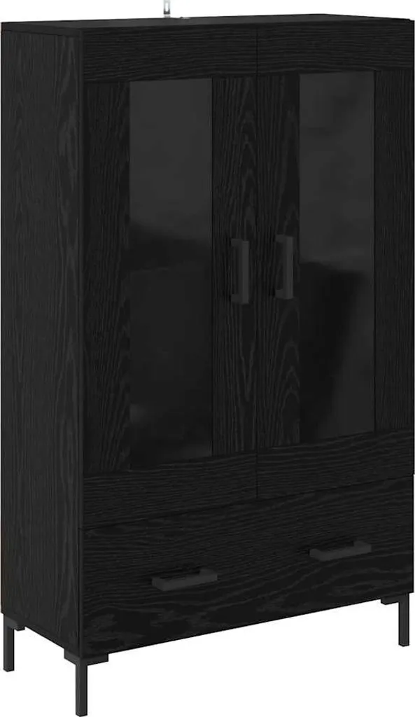 Mobile Credenza Nero SYFAX 115cm - Arredo Minimal Legno Multistrato