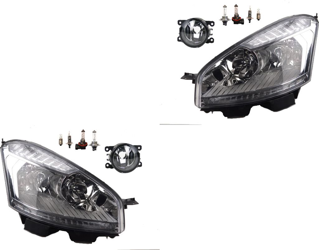 Johns, Scheinwerfer Satz Halogen passend für Citroen C4 Picasso 10-13 H7 H1 +Nebel+Leu. 8200074008 6202E1 00006202E1 6710027 0000620639 620639 000...