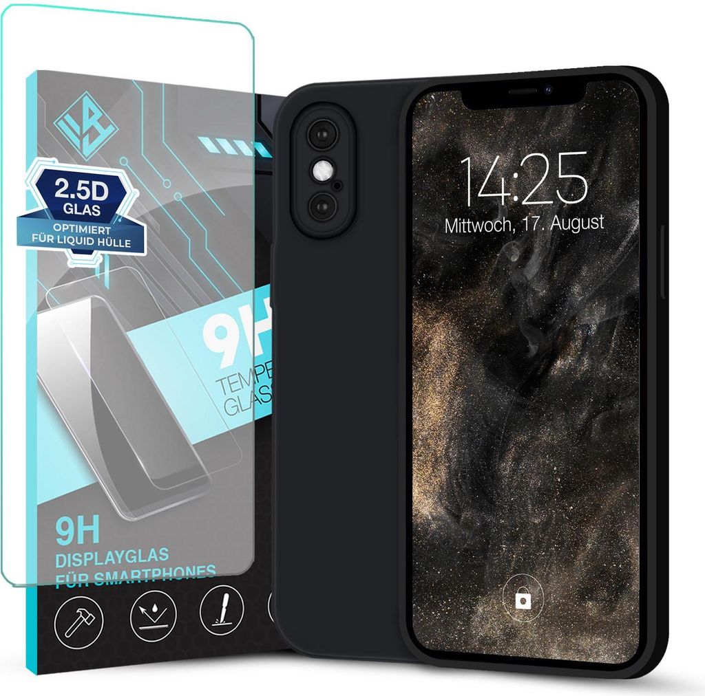 Hülle für Apple iPhone X mit 9H Displayglas Displayschutz Produktbild 