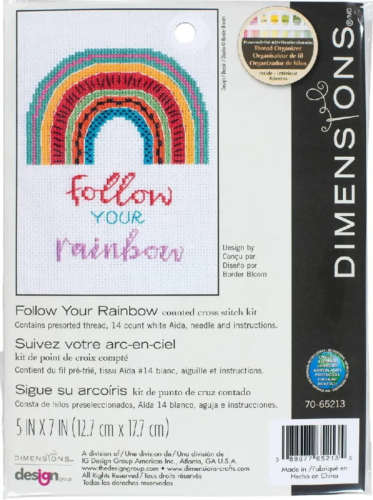 Kit Punto Croce Dimensions - Regalo Creativo Segui l'Arcobaleno