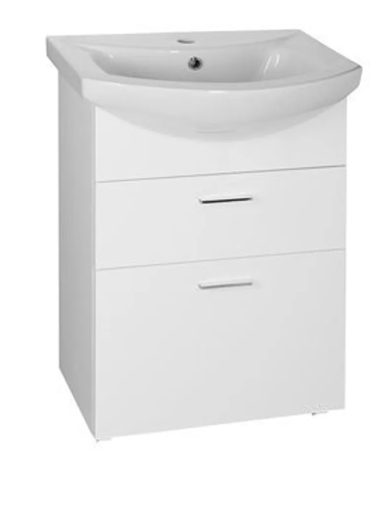 Petit meuble bas ZOJA blanc 3 tiroirs structure robuste 74 cm hauteur