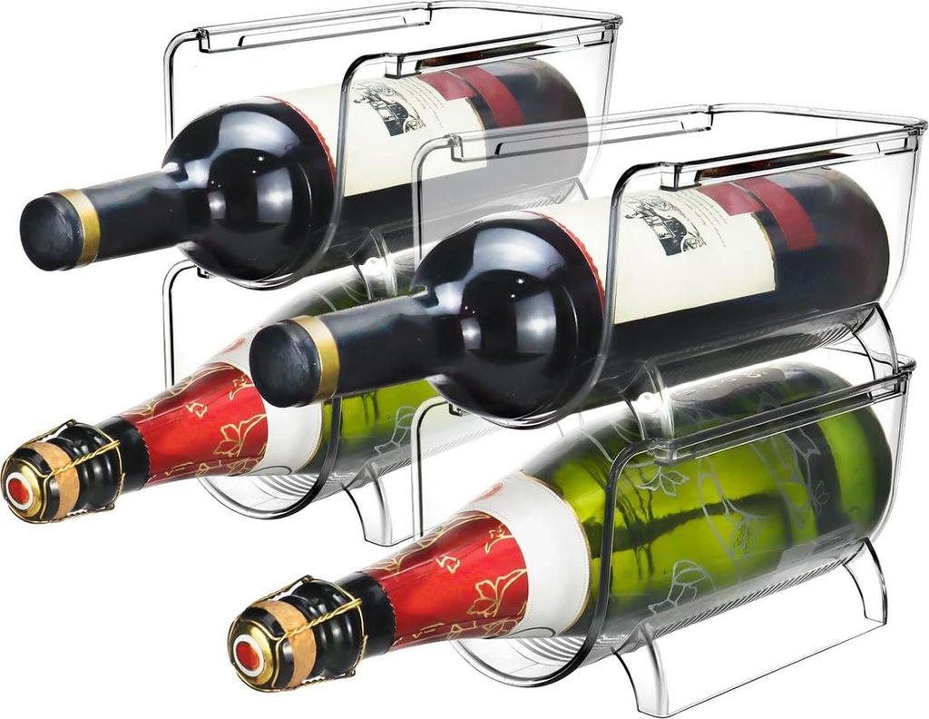Stapelbarer Flaschenhalter für 4 Flaschen, Flaschenregal Produktbild 