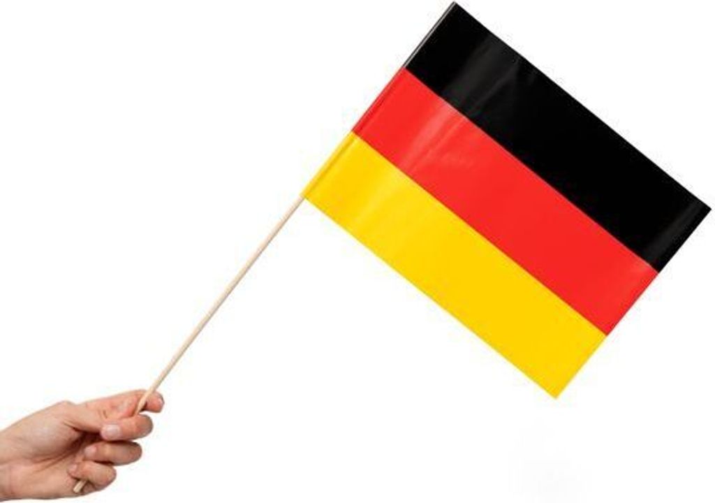 Deutschland 10 Papier Flaggen Fähnchen mit Holzstab 50cm Produktbild 