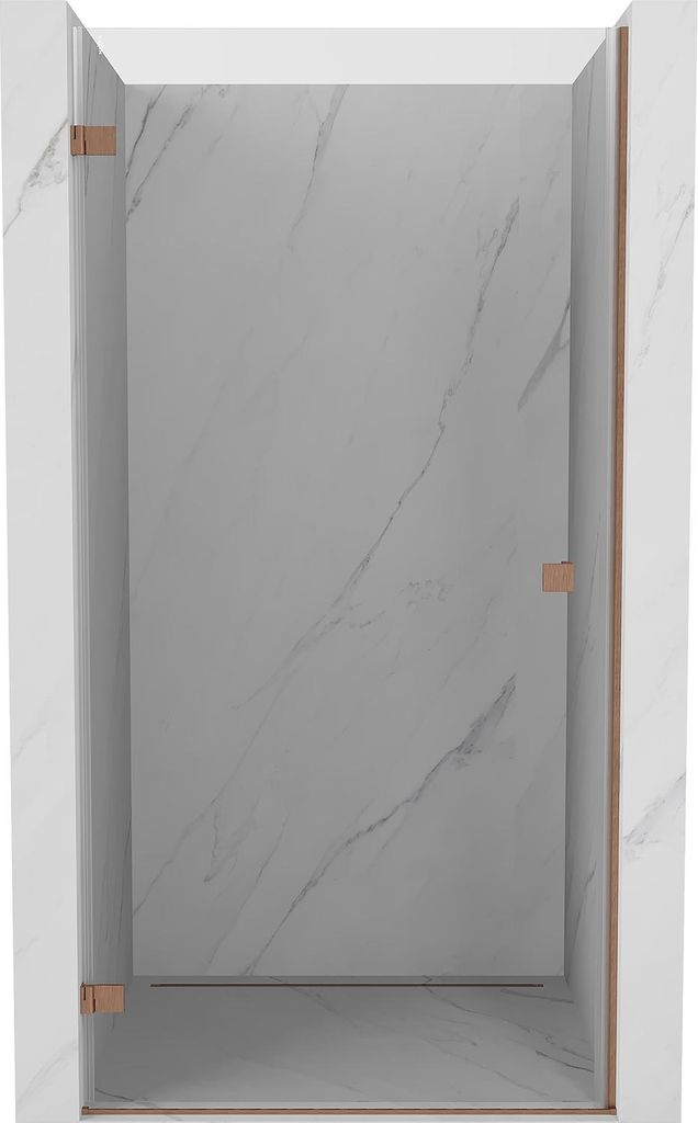 Mexen Lunar-B linke, schwenkbare Duschtür 55 , transparent, gebürstetes Kupfer - 832-055-000-65-00-L