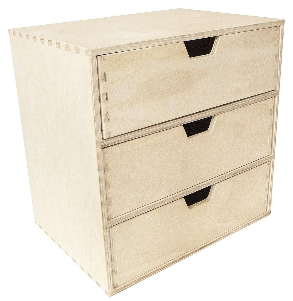 Creative Deco Mini Houten Kist met 3 Lades, 28,5 x 20 x Productafbeelding 