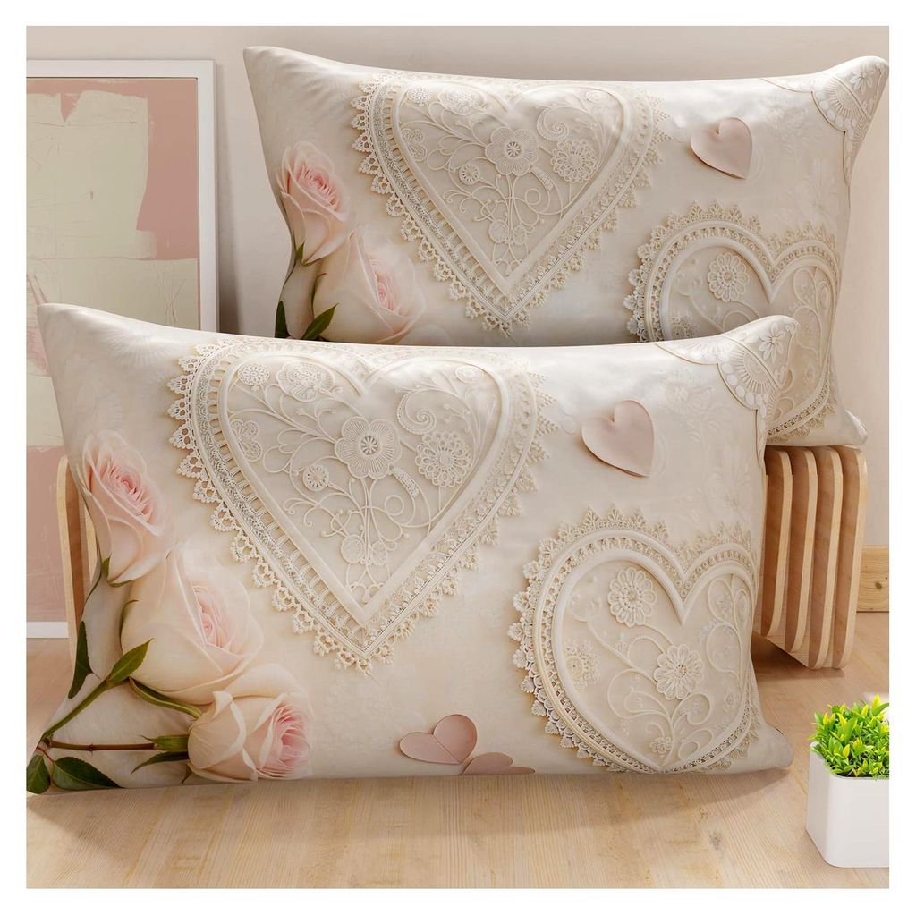 2 Kissenbezüge 30 x 50 cm aus Mikrofaser, Dekokissen für Schlafzimmer, Sofa, Wohnzimmer, Set mit 2 Kissenbezügen, Shabby 319, 100% Italy