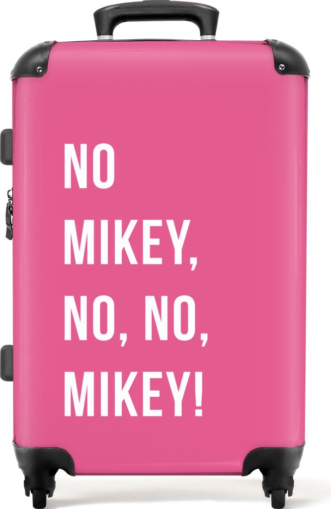 NoBoringSuitcases.com Großer Koffer - Zitate - Nein Mikey, nein, nein, Mikey! - Rosa - Kombinationsschloss TSA - Hartschalen Trolley 4 Rollen - ...