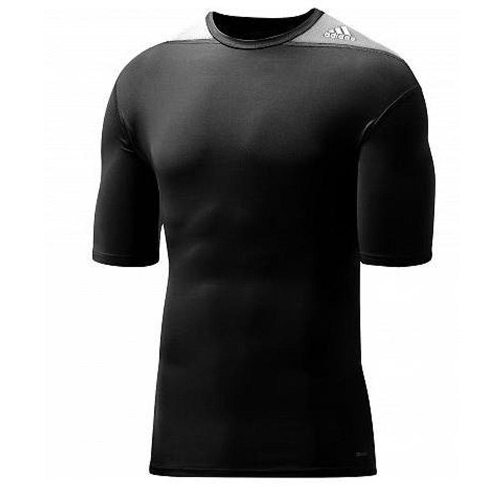 adidas TechFit Kompressionsshirt für Herren Kurzarm , Größe:M, Farbe:Schwarz