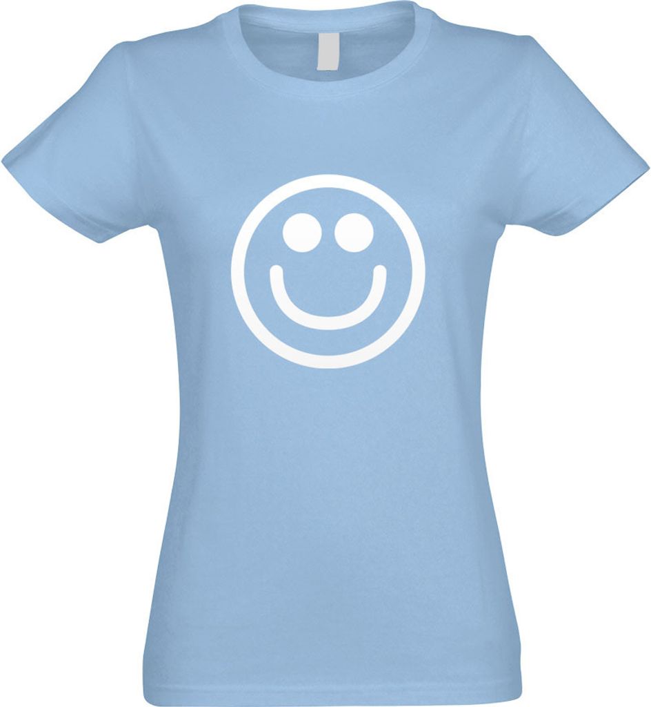 Kiwistar - T-Shirt tailliert - Damen - himmelblau - Grins-Smile - mit Motiv Bedruckt - Funshirt Design - Sport - Freizeit - Damen - M