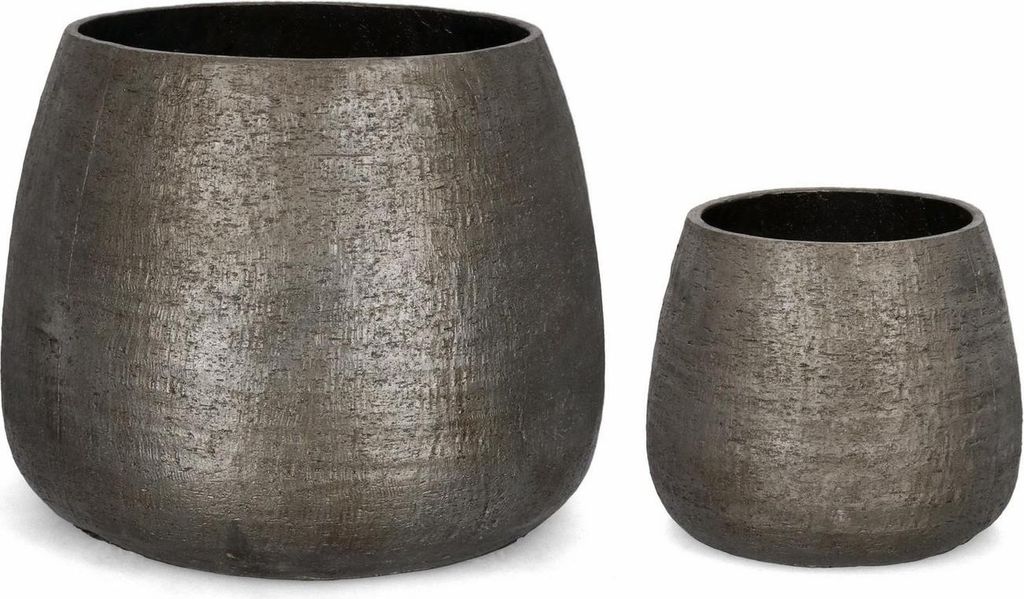 2er Set Vasen Emei 75 x 57 x 75 cm Glasfaser Tonfaser Grau