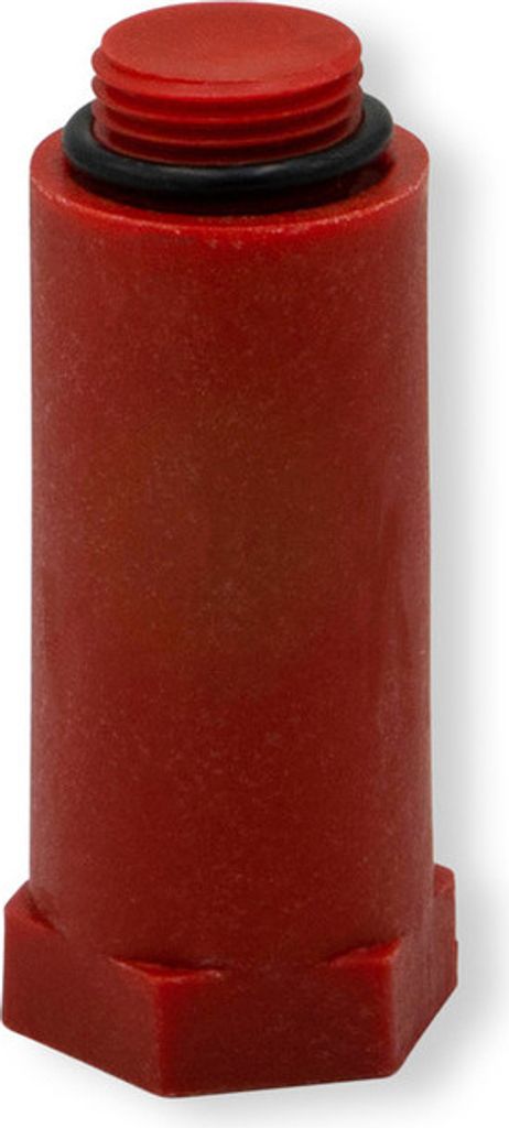 Sanpro Kunststoff Baustopfen rot mit Kunststoff Gewinde 1/2'' und O-Ring, rot