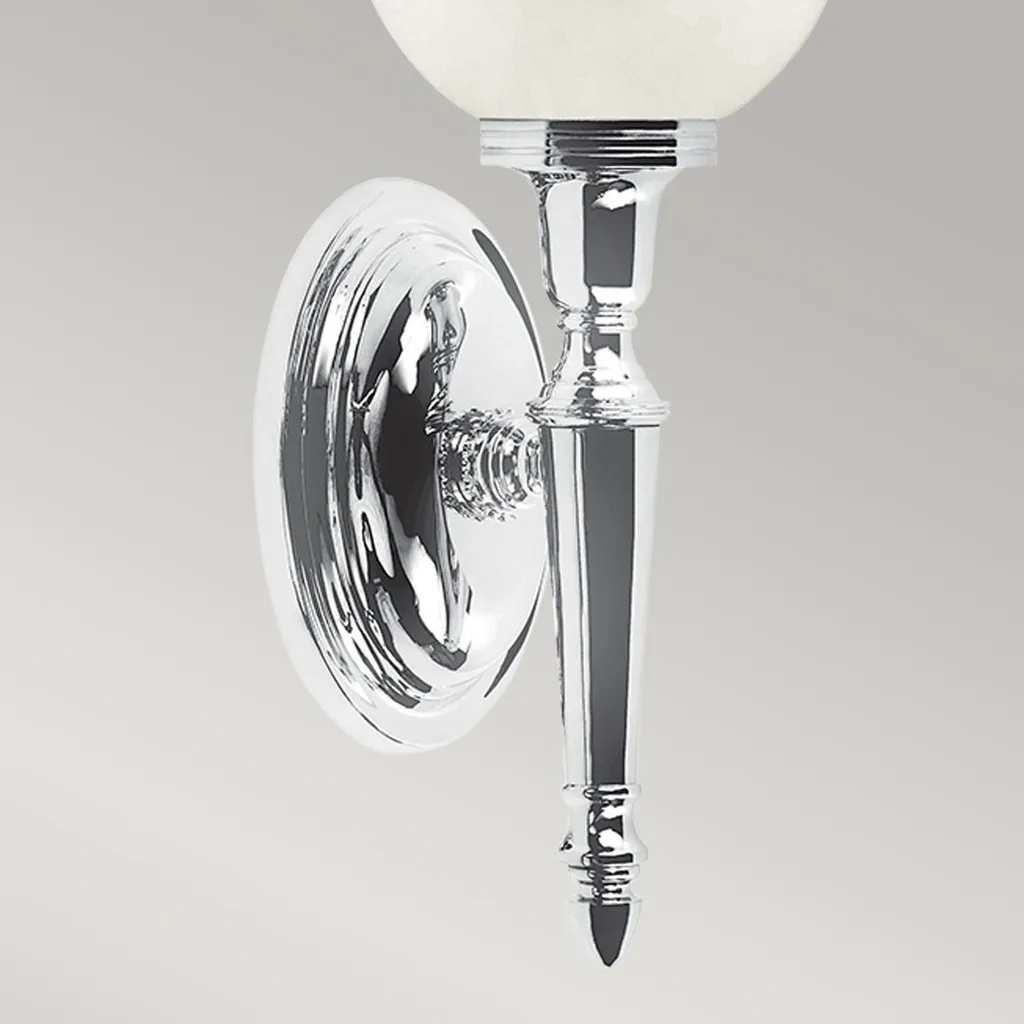 Éclairage miroir salle de bain vertical chrome poli style rétro Dryden
