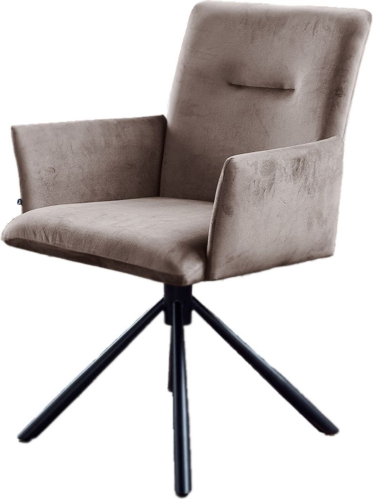KAWOLA Esszimmerstuhl KYRA Drehstuhl Velvet taupe