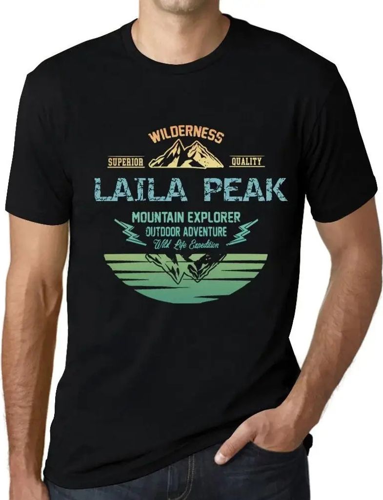 Herren Grafik T-Shirt Outdoor-Abenteuer Wildnis Bergforscher Laila Peak – Outdoor Adventure, Wilderness, Mountain Explorer Laila Peak