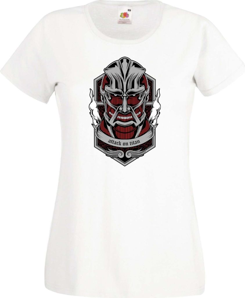 Damen T-Shirt Anime Manga Attack Anime On Titan 01 Beast Titans, Lady XS / Weiß