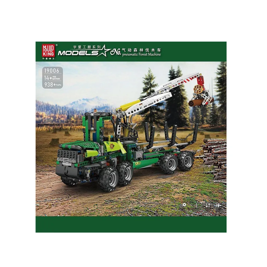 Mould King 19006 Machine Forestière Pneumatique RC Blocs de Construction