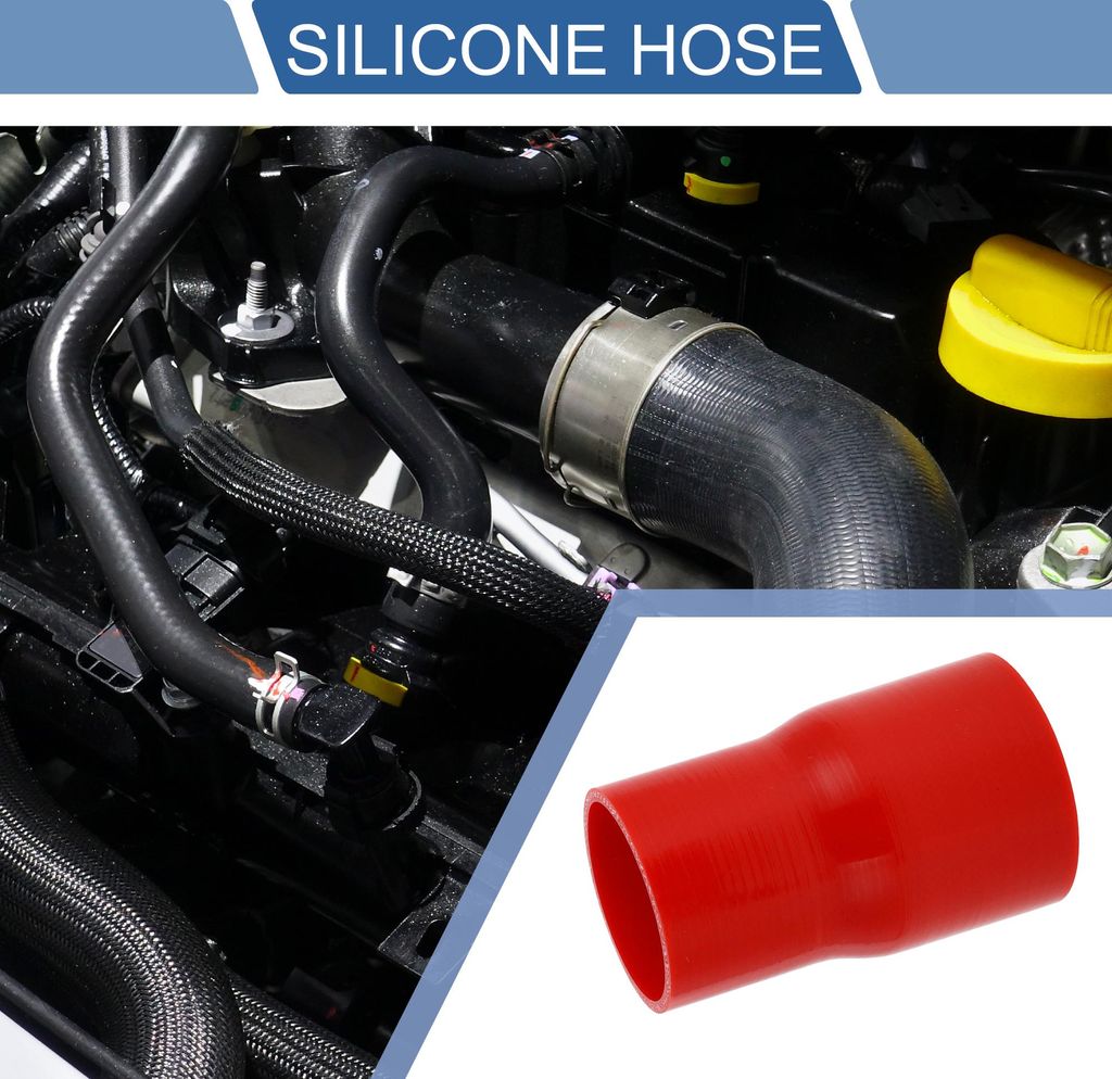1 Stück 60mm/2,36"-70mm/2,76" ID 127mm/5" Länge 0 Grad Roter Autosilikonschlauch Kühlmittelschlauch Universal