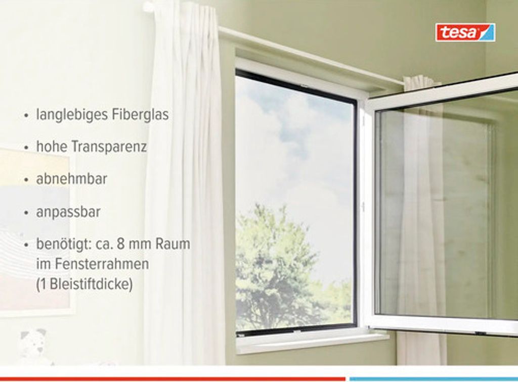 tesa Clip-On Fliegengitter 120x140 cm Produktbild 