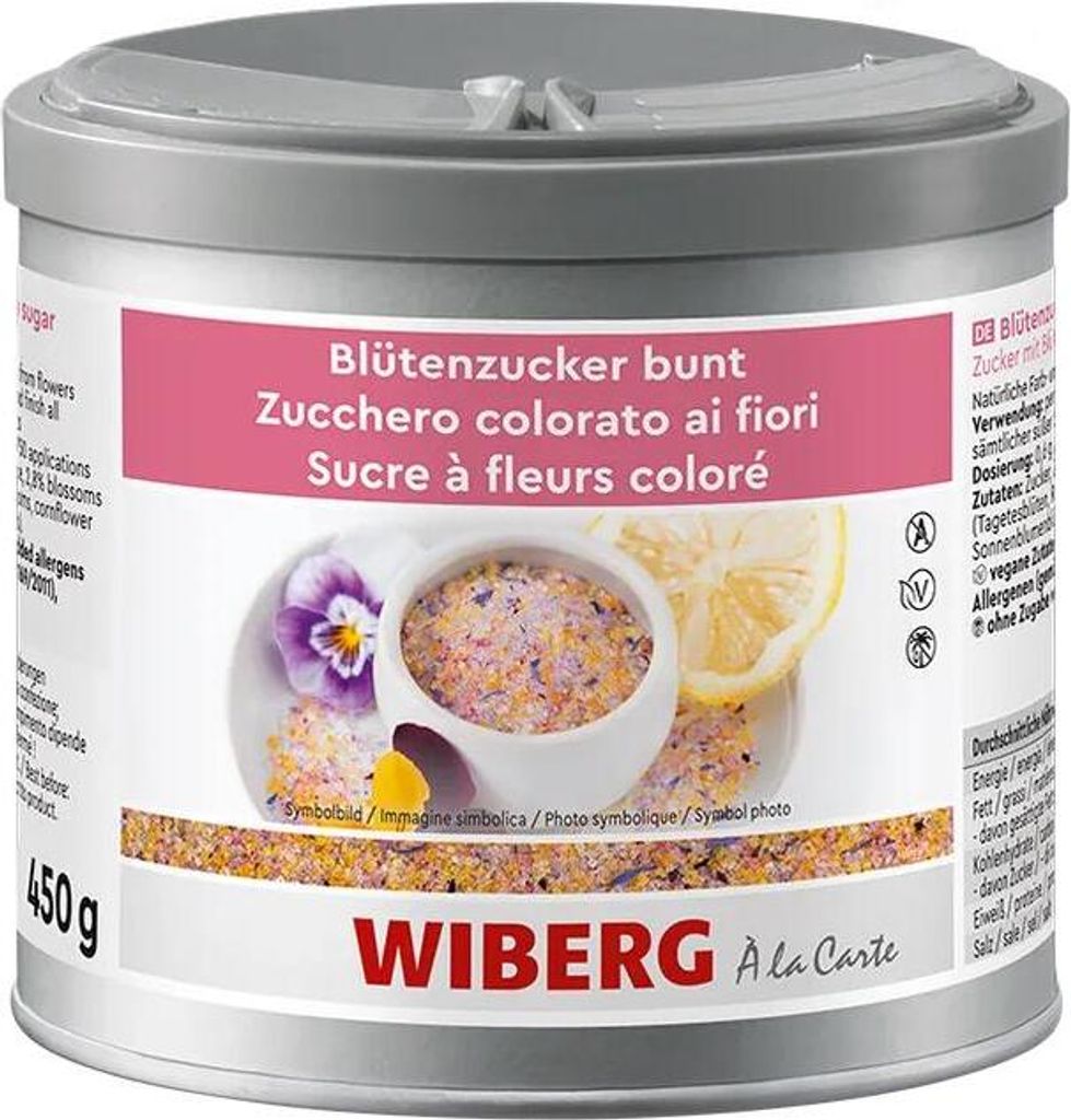 WIBERG Blütenzucker bunt Zucker bunt mit Blüten 450g