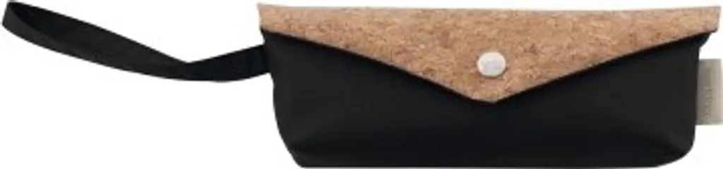 Parapluie de poche doppler Nature Mini Cork Simply Black noir robuste